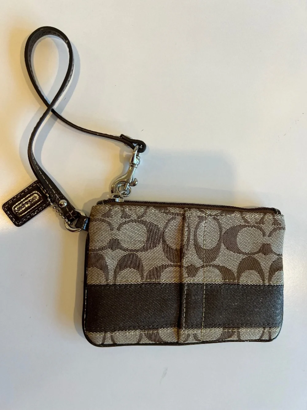 Vintage 2000s / Y2K Coach Signature C Canvas Wristlet